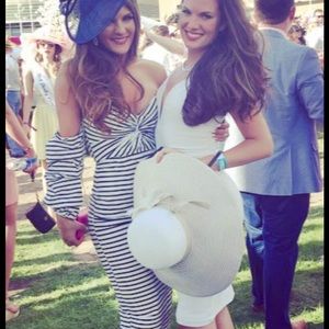 HelloMolly Navy and white stripped fitted dress